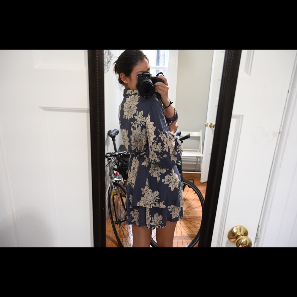 Free people, long sleeve floral dress.